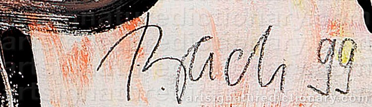 Authentic signature by Elvira BACH on artwork