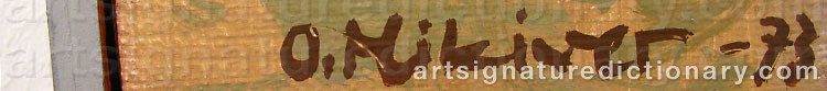 Authentic signature by Olev MIKIVER on artwork
