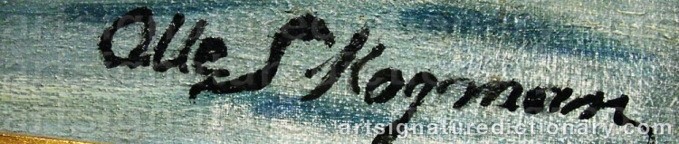 Authentic signature by Olle SKOGMAN on artwork