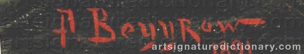 Authentic signature by Alexander Karlovich BEGGROV on  artwork