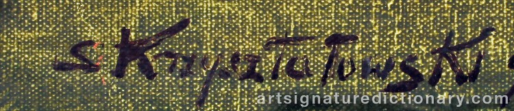 Authentic signature by Stanislaw KRZYSZTALOWSKI on  artwork