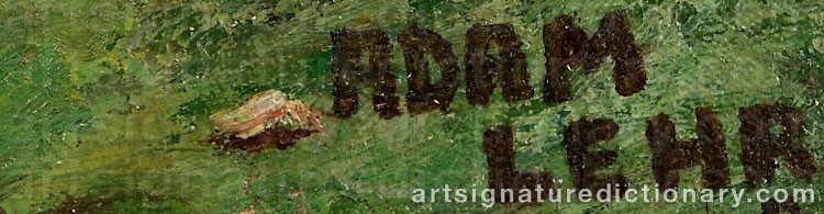 Authentic signature by Adam LEHR on artwork