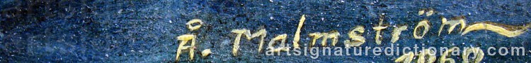 Authentic signature by Åke MALMSTRÖM on  artwork