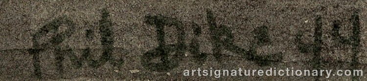 Authentic signature by Phil Latimer DIKE on Painting/Watercolour artwork