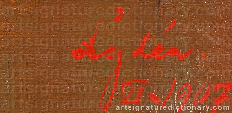 Authentic signature by Edvin LYDÉN on Painting/Watercolour artwork