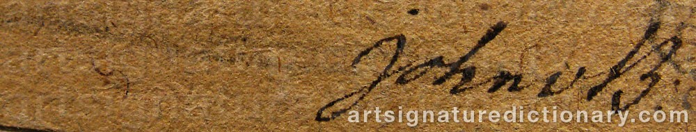 Authentic signature by John Fredrik Von BREDA on  artwork