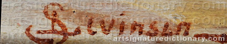 Authentic signature by Sophus Theobald LEVINSEN on  artwork