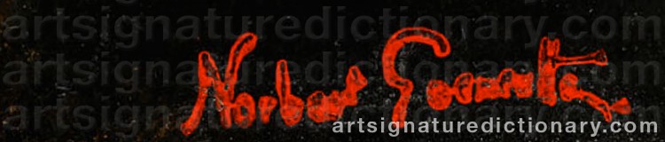 Authentic signature by Norbert GOENEUTTE on Painting/Watercolour artwork