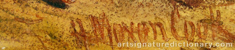 Authentic signature by Herbert Moxon COOK on  artwork