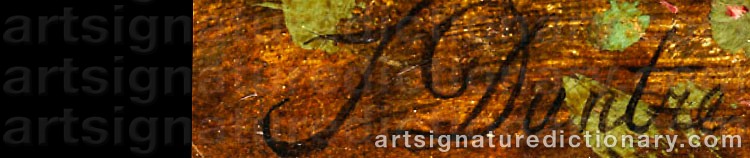 Authentic signature by Johannes Bartholomäus DUNTZE on  artwork