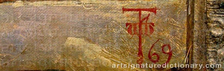 Authentic signature by Frank William Warwick TOPHAM on artwork