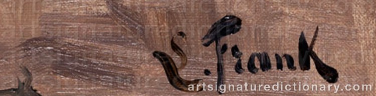 Authentic signature by Lucien FRANK on  artwork