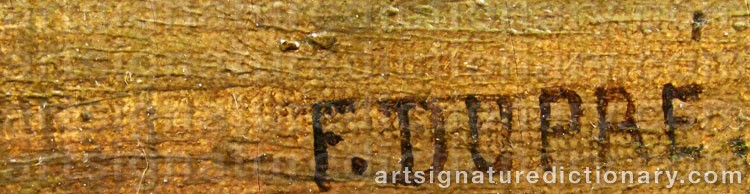 Authentic signature by F. DUPRÉ on  artwork