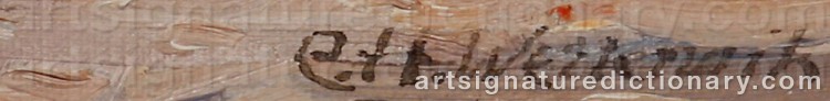Authentic signature by Carl Herman WETTERWIK on artwork