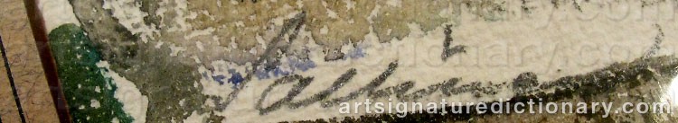 Authentic signature by Tyko SALLINEN on Painting/Watercolour artwork