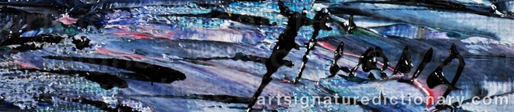 Authentic signature by Aksel OLESEN on  artwork