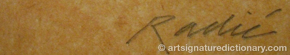 Authentic signature by Mario RADICE on artwork