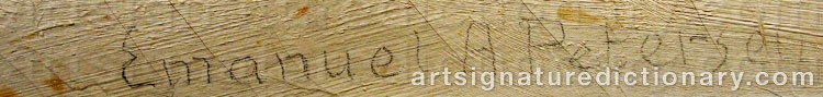 Authentic signature by Emanuel Aage PETERSEN on  artwork
