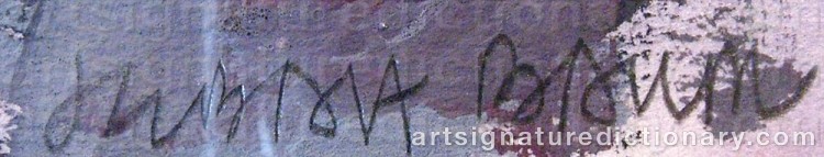 Authentic signature by Jebah BAUM on artwork