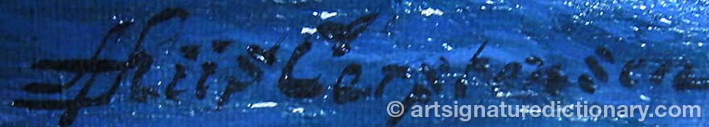 Authentic signature by Andreas Riis CARSTENSEN on artwork