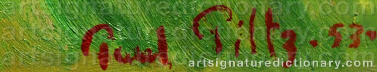 Authentic signature by Paul PILTZ on artwork