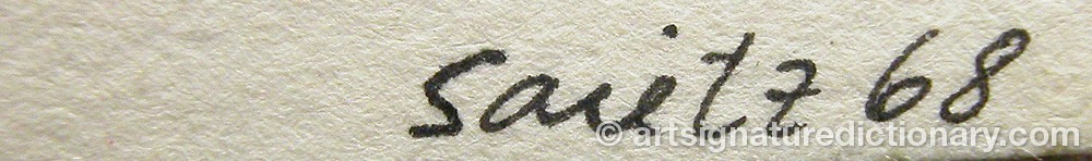 Authentic signature by Gunnar SAIETZ on  artwork
