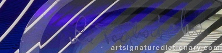 Authentic signature by Lino TAGLIAPIETRA on  artwork