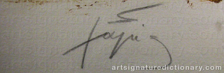 Forged signature of Antoni TAPIES