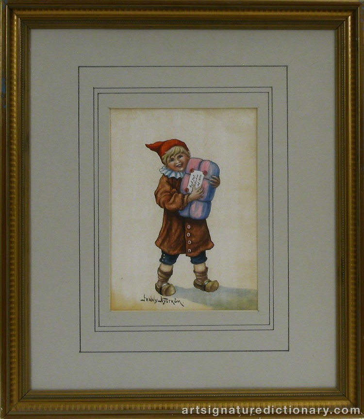 Close-up details showing Jenny NYSTRÖM signature forgery characteristics