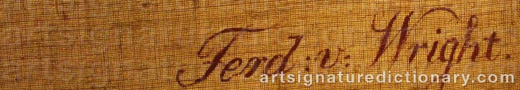 Signature by Ferdinand Von WRIGHT