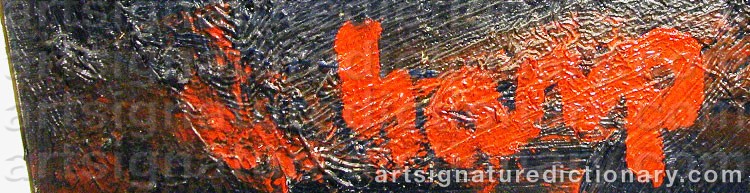 Authentic signature by Elon GARP on  artwork