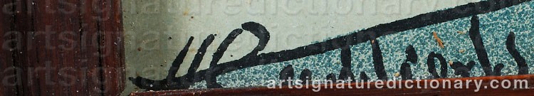 Authentic signature by Henri CASSIERS on  artwork