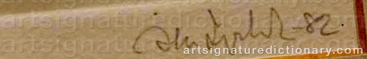 Authentic signature by Åke LYRHOLM on  artwork