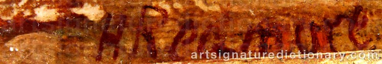 Authentic signature by Henry REDMORE on artwork