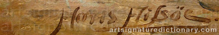 Authentic signature by Hans HILSØE on  artwork