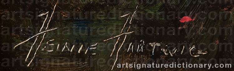 Authentic signature by Heinie HARTWIG on Painting/Watercolour artwork