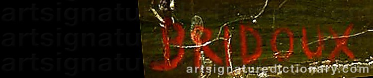 Authentic signature by François Eugène Augustin BRIDOUX on  artwork