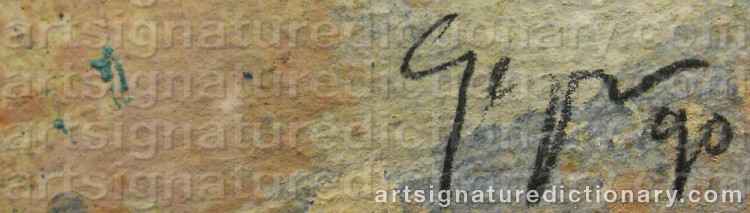 Authentic signature by Juan GOPAR on  artwork