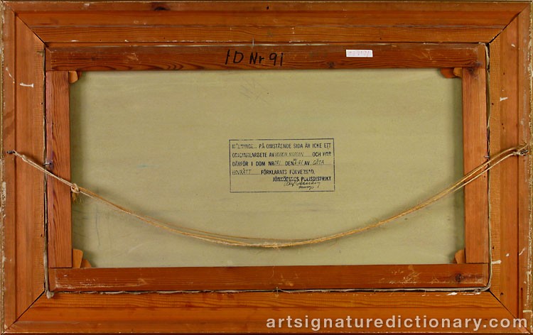 Close-up details showing Severin NILSON signature forgery characteristics