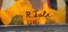 Close-up details showing Robert Rafaelovich FALK signature forgery characteristics
