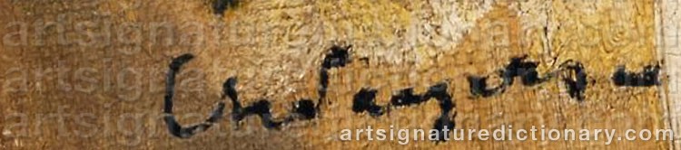 Authentic signature by Charles SAYERS on  artwork