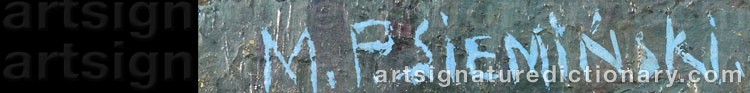 Authentic signature by Mieczyslaw SIEMINSKI on  artwork