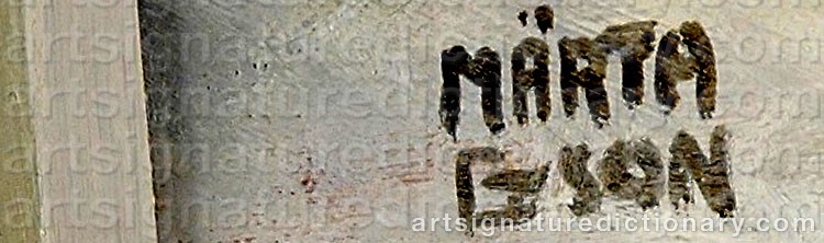 Authentic signature by Märta GUSTAVSSON-BROBERG on  artwork