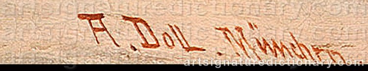 Authentic signature by Anton DOLL on artwork