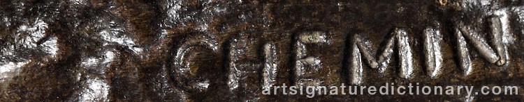 Authentic signature by Joseph Victor CHEMIN on  artwork