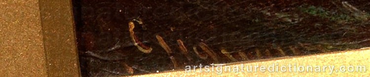 Authentic signature by Regis François GIGNOUX on  artwork