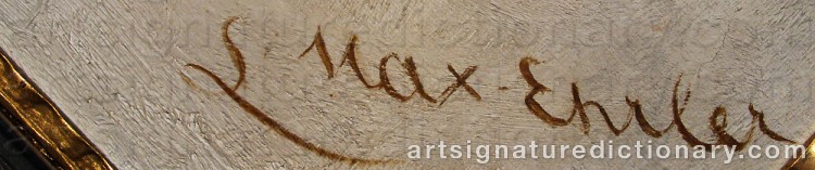 Authentic signature by Louise MAX-EHLRER on  artwork