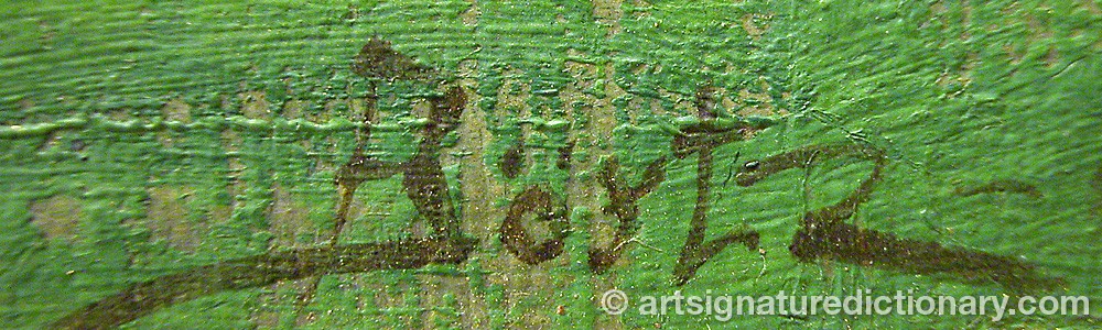 Authentic signature by Sigvard BÖRTZ on  artwork