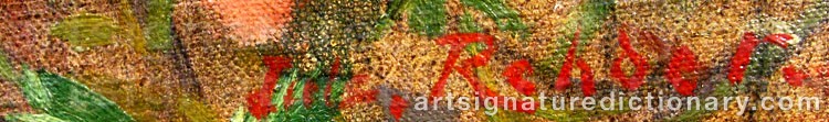 Authentic signature by Julius Christian REHDER on  artwork