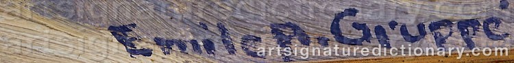 Authentic signature by Emile Albert GRUPPE on Painting/Watercolour artwork